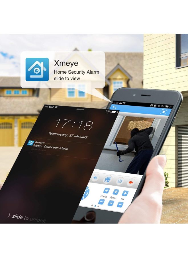 تومفيجن طقم كاميرات مراقبة خارجية عالية الوضوح على شكل رصاصة مكوّن من 8 قطع بتقنية P2P السحابية لتأمين المنزل - Image 5