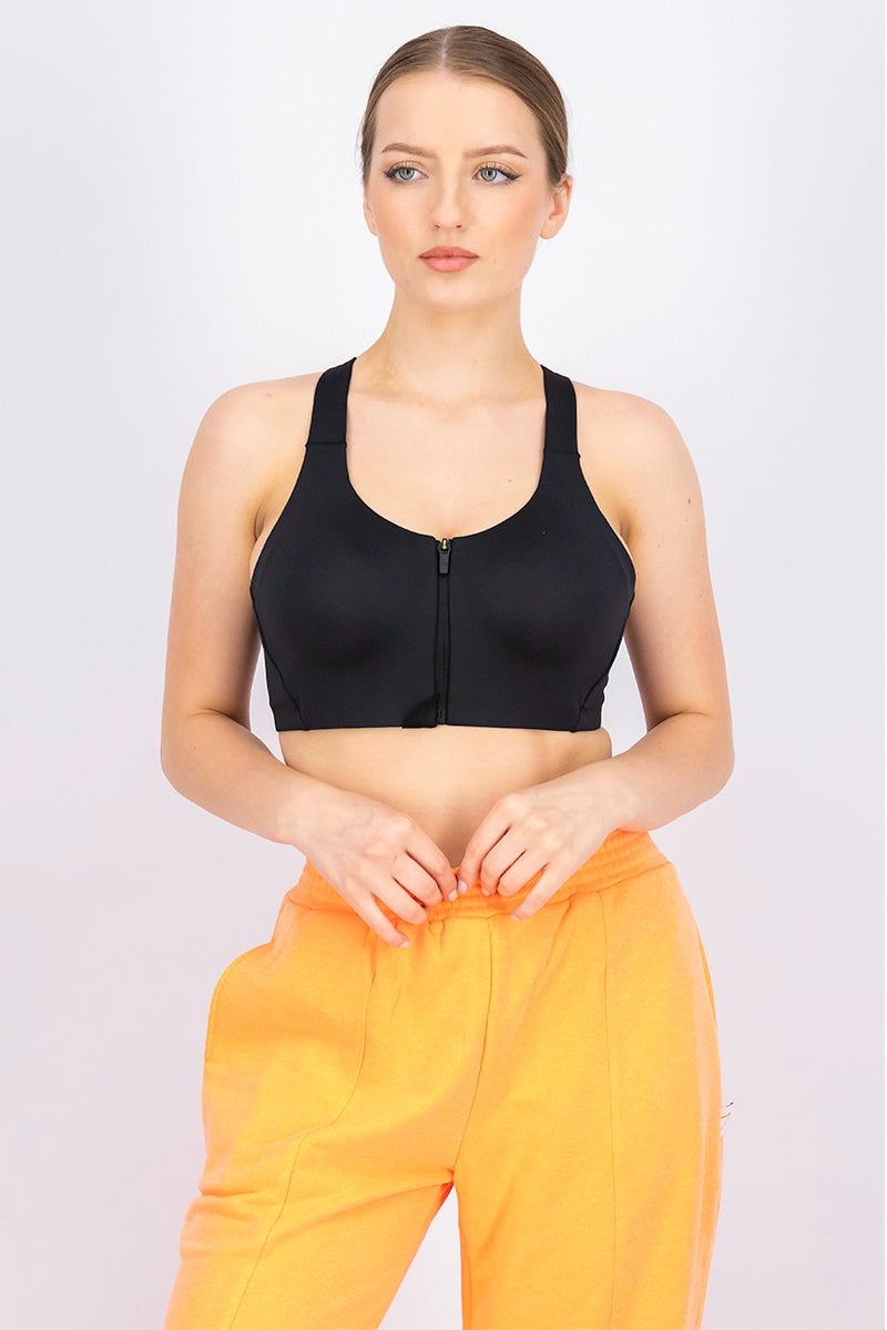 Adidas حمالة صدر رياضية مبطنة للنساء، سوداء - Image 1