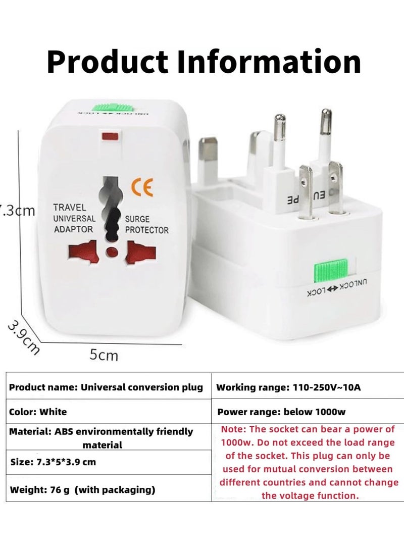 Travel Adapter, International Adapter, Global All-in-One Universal Plug Adapter, Adapter Plug for Australia,European UK US AU Ireland AU  - Image 2
