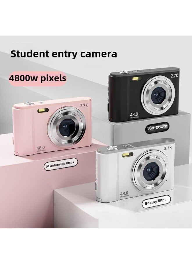 Generic Student Digital Camera Non-ccd Retro Entry Campus HD Home Travel Small Card Machine-Body Color:Color Of Your Choice - Default White - Beauty Filter + Non-focus Anti-shake - Bare Metal Without Card, You Can Take 1 Photo - Not Recommended  - Image 2