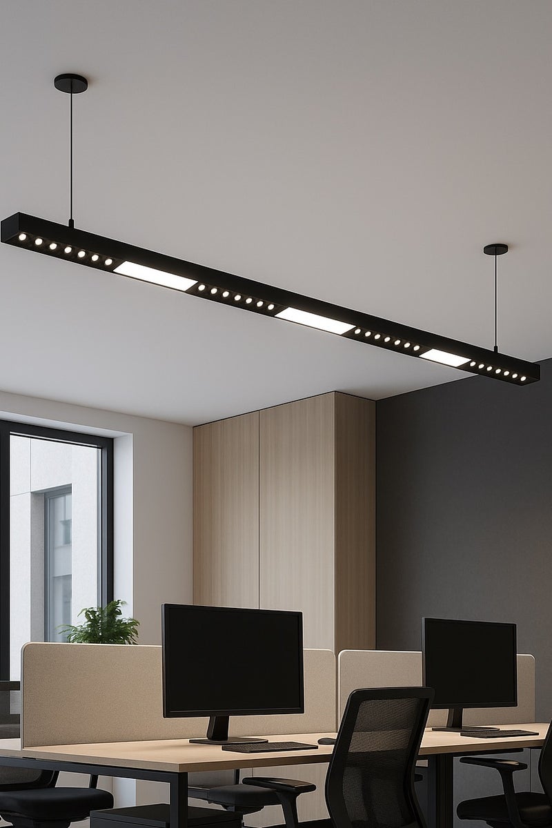 علاقي سقف مودرن – 120 سم – 40 واط – إضاءة دافئة 3000K – أسود - Image 2