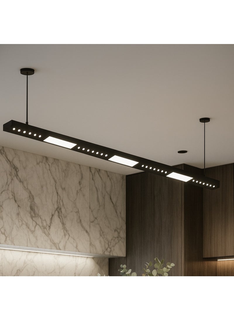 علاقي سقف مودرن – 120 سم – 40 واط – إضاءة دافئة 3000K – أسود - Image 1