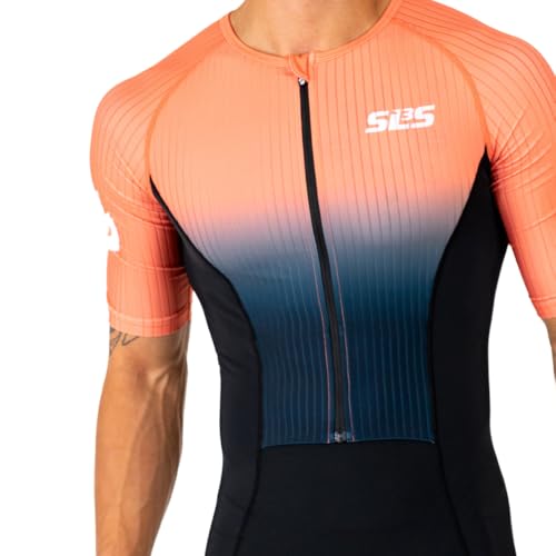 SLS3 Triathlon Suits Mens Elite Aero Tri Suit Men - Trisuit Triathlon - Full Zip, Aero Sleeves, Internal and Rear Pockets (Horizon, X-Large) - Image 5