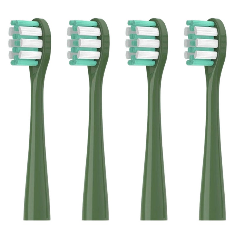 Showsee Replacement Electric Toothbrush Heads, Soft Bristles for ShowSee D1/d2/d3, 4 Pack, Green - Image 1