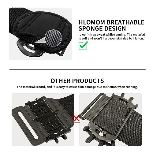 HLOMOM Wristband Phone Holder for Running,Forearm Armbands 360° Rotatable & Detachable Compatible with All 4.5-7 inch Cellphone for iPhone 16/15/14/Pro/ProMax/13/12/11/mini/XS/XR,for Workout Jogging - Image 5