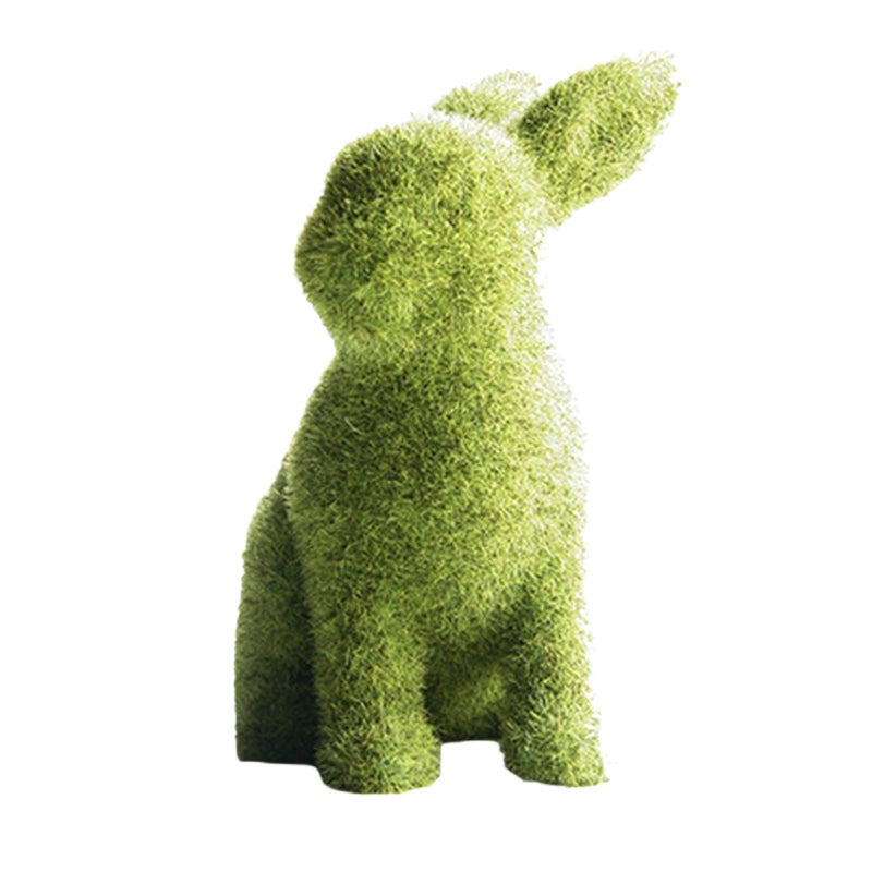 Easter Moss Bunny Flocked Rabbit Statue Figurine Festival Garden Yard Home Party Ornament Decoration - Image 5