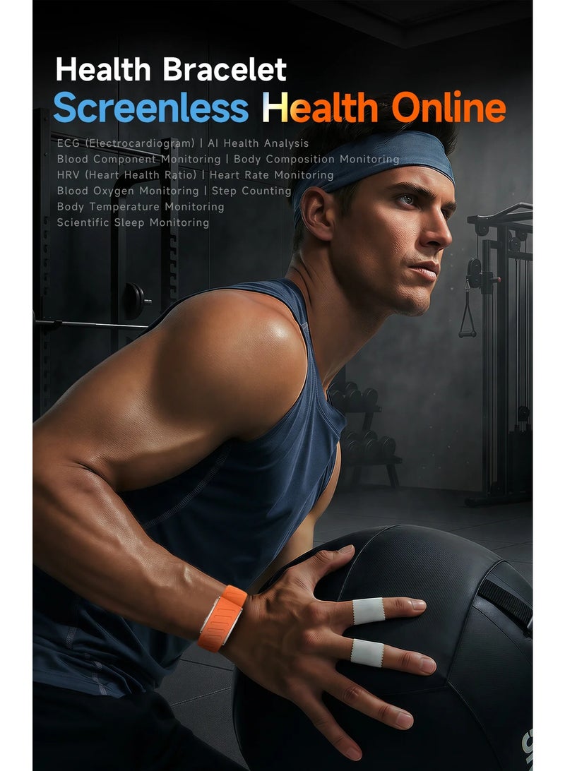 BlueFire 2026 IP68 Waterproof Smart Fitness Bracelet – Screenless Heart Rate Monitor, Sleep Tracker, ECG Health Monitoring, Pedometer, Calorie & Distance Tracker, Activity Tracker, Call & Message Reminder, 180mAh Rechargeable Sports Smart Band for Android - Image 4