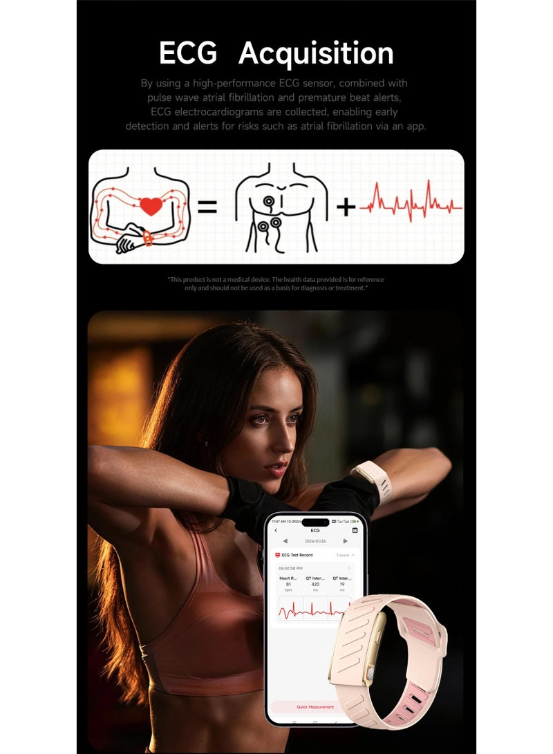 BlueFire 2026 IP68 Waterproof Smart Fitness Bracelet – Screenless Heart Rate Monitor, Sleep Tracker, ECG Health Monitoring, Pedometer, Calorie & Distance Tracker, Activity Tracker, Call & Message Reminder, 180mAh Rechargeable Sports Smart Band for Android - Image 5