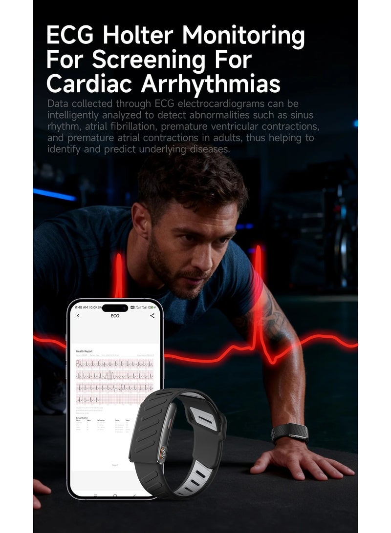 BlueFire 2026 IP68 Waterproof Smart Fitness Bracelet – Screenless Heart Rate Monitor, Sleep Tracker, ECG Health Monitoring, Pedometer, Calorie & Distance Tracker, Activity Tracker, Call & Message Reminder, 180mAh Rechargeable Sports Smart Band for Android - Image 2