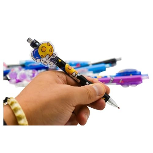 Lopenle 12PCS Novelty Spaceman Pens Astronaut Pens Retractable gel Pen Interplanetary Space Roller ball Black Ink For School Supplies Office Party Birthday. - Image 3