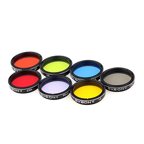 SVBONY 1.25 inches Moon Filter CPL Filter Five Color Filters Kit 7pcs Filters Set for Enhance Lunar Planetary Views Reduces Light Pollution - Image 5