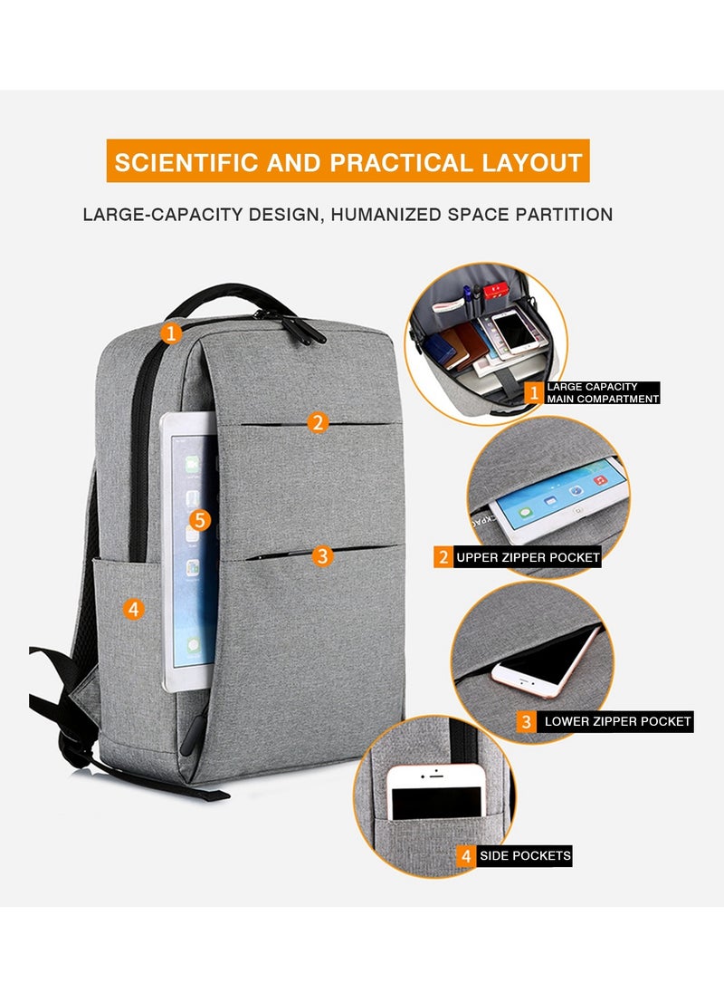 NOVOLAN Laptop Backpack 15 16 Inch, Slim Durable Laptop Bag with USB Charging Port, Water Resistant Backpack Men's Computer Backpack with USB Notebook Backpack Business Casual Backpack 15" 16"(Black)
