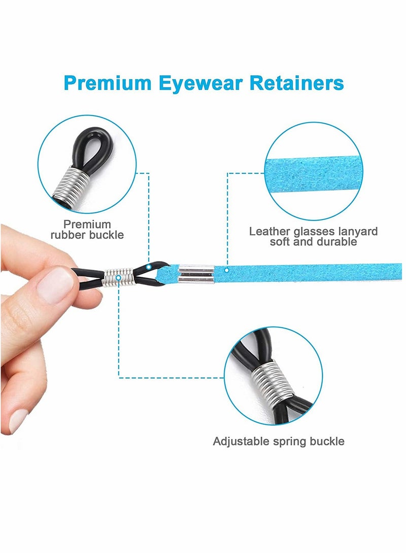 Leather Eyeglass Straps, Adjustable Eyewear Retainers, Non-slip Eyeglass Chains Lanyard, Sport Sunglass Retainer Holder Strap for Men Women Kids(5PCS) - Image 5