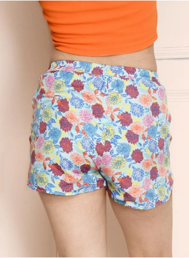 ليل بيكس Floral Print Stylish Button Shorts