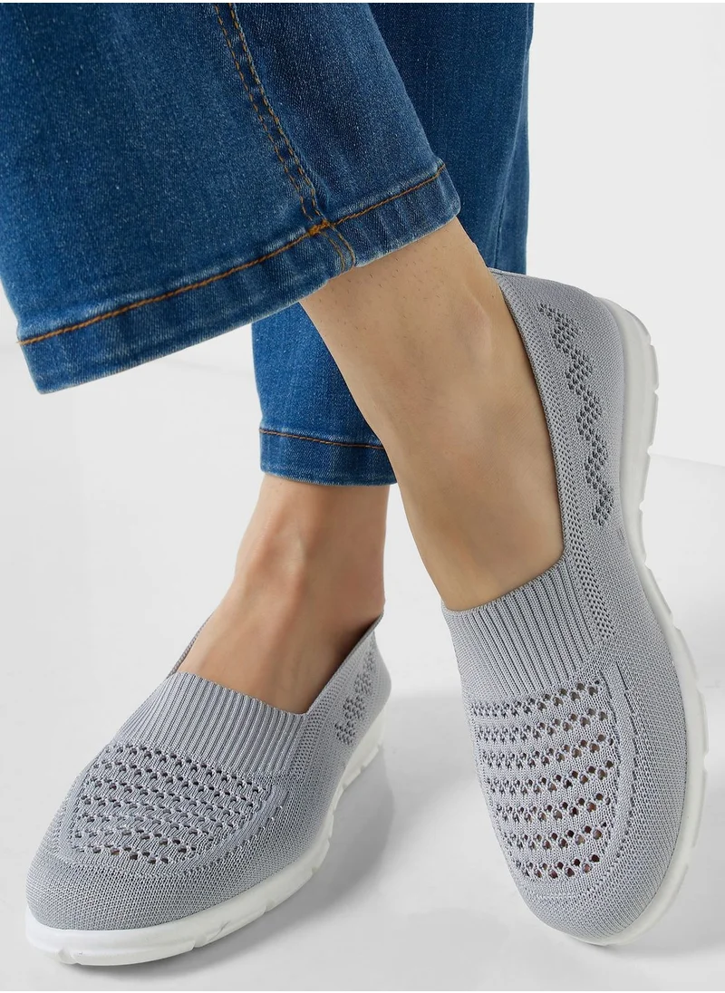 Ginger Textured Detail Slip On Comfort Shoe