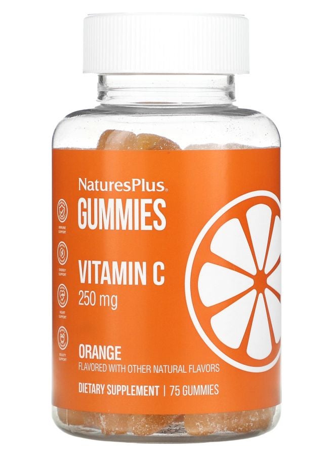 Vitamin C Gummies Orange 250 mg 75 Gummies (125 mg per Gummy)