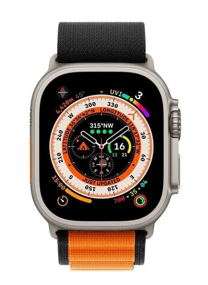 Rabos - Apple Watch Alpine Loop Band 49mm/45mm/44mm Nylon Woven Sport Strap Compatible with iWatch Series 8/Ultra/7/SE/6/5/4/3/2/1 Orange/Black - Image 1