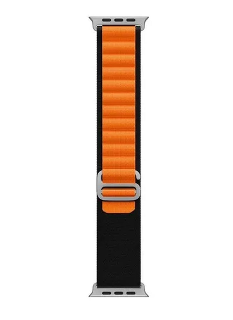 Rabos - Apple Watch Alpine Loop Band 49mm/45mm/44mm Nylon Woven Sport Strap Compatible with iWatch Series 8/Ultra/7/SE/6/5/4/3/2/1 Orange/Black - Image 1