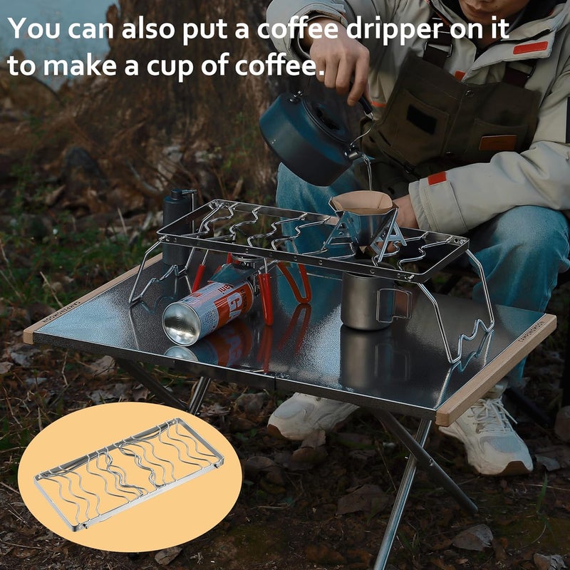 camping moon شواية تخييم قابلة للطي من CAMPINGMOON فوق النار من الفولاذ المقاوم للصدأ 304 (13.8 بوصة (MS-1111)) - Image 5