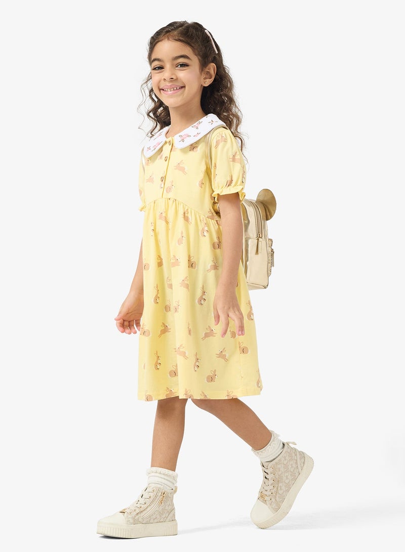 Pinata Yellow Printed Collar Dress - Image 1