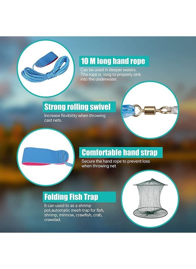 EHOME - Fishing Cast Net Throw Net 1.2 m Radius - Image 1