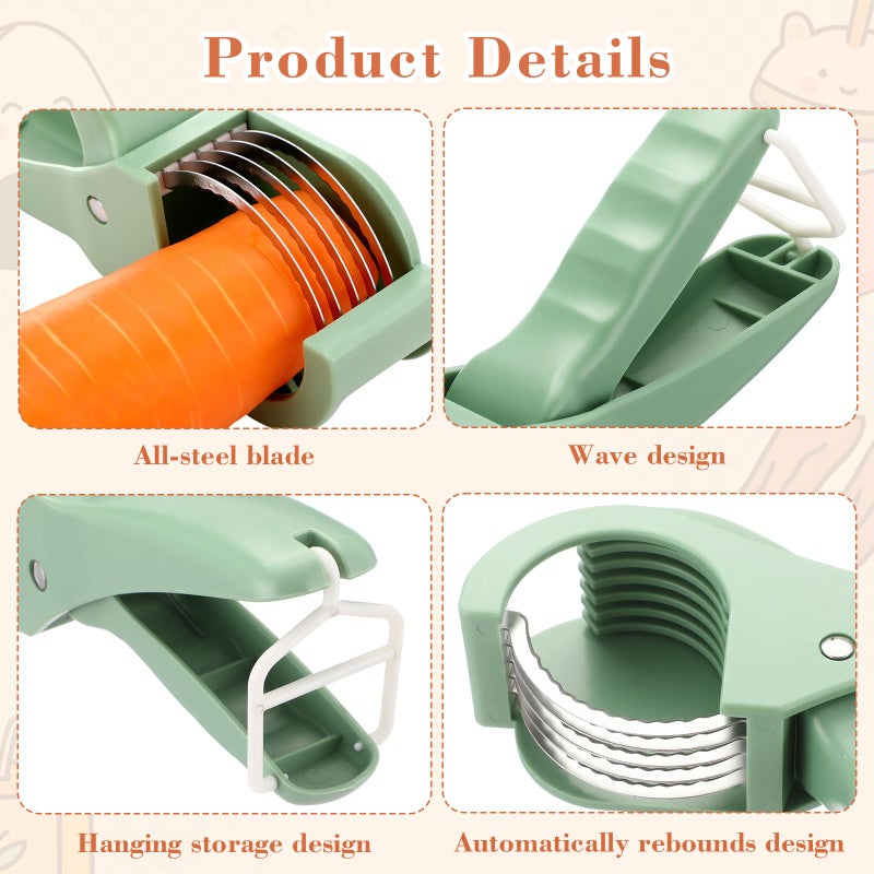 Lanties 2 Pcs Food Manual Slicer Fruit and Vegetable Cutter Stainless Steel Banana Slicer with ABS Handle for Quickly Making Fruit Vegetable Salad - Image 3