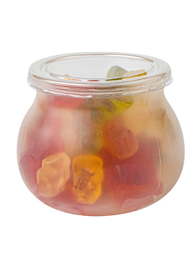 Restaurantware 3.5 Ounce Frosted Candy Jars, 100 Disposable Small Jars - Snap-On Lids Included, Bulbous Design, Clear Plastic Yogurt Parfait Jars, For Snacks, Spices, And Desserts  - Image 2