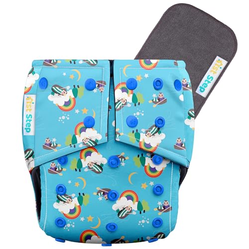 1st Step Reusable Baby Diaper Pants (5–18kg) | Washable Cloth Diaper with Bamboo Insert | 300+ Uses | Adjustable Fit with Snap Buttons | High Absorbency, Quick Dry, Leak-Proof & Stain Resistant - Image 1
