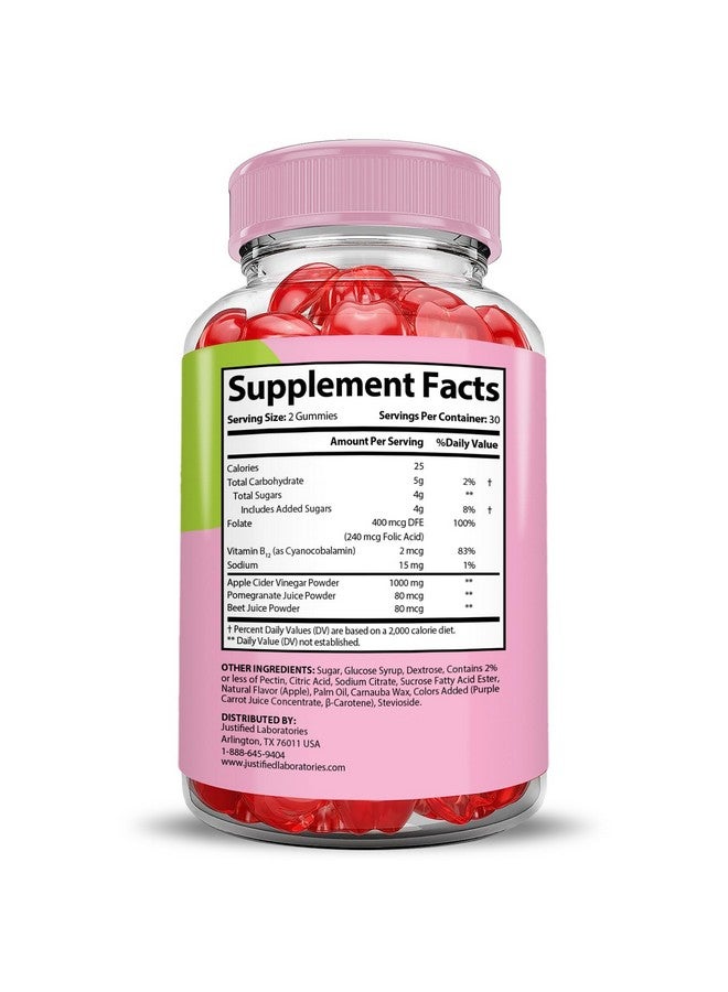 Justified Laboratories (2 Pack) Fast Track Keto ACV Gummies Advanced Formula 1000MG Fasttrack Keto Gummies Apple Cider Vinegar Formulated with Pomegranate Beet Juice Powder B12 Vegan Non GMO 120 Gummys - Image 5