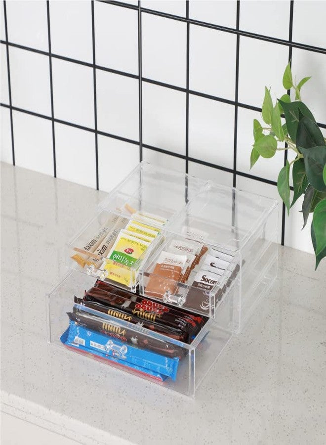 Cq acrylic 1 Pack Clear Stackable Storage Drawers for Vanity,Stackable 3 Drawers Desktop Organizer With Drawers,Cute Desk Storage for Office,Jewelry,Hair Clip,Beauty,Skincare and Make Up Organizers - Image 5