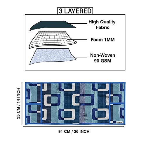 E-Retailer® Polyester 3-Layered Microwave Oven Top Cover With 4 Utility Pockets Suitable for Upto 30 Liter (Color- Blue, Size-36x14 Inches) - Image 3