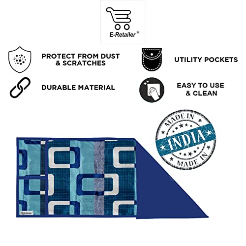 E-Retailer® Polyester 3-Layered Microwave Oven Top Cover With 4 Utility Pockets Suitable for Upto 30 Liter (Color- Blue, Size-36x14 Inches) - Image 4