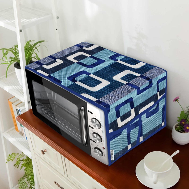 E-Retailer® Polyester 3-Layered Microwave Oven Top Cover With 4 Utility Pockets Suitable for Upto 30 Liter (Color- Blue, Size-36x14 Inches) - Image 1