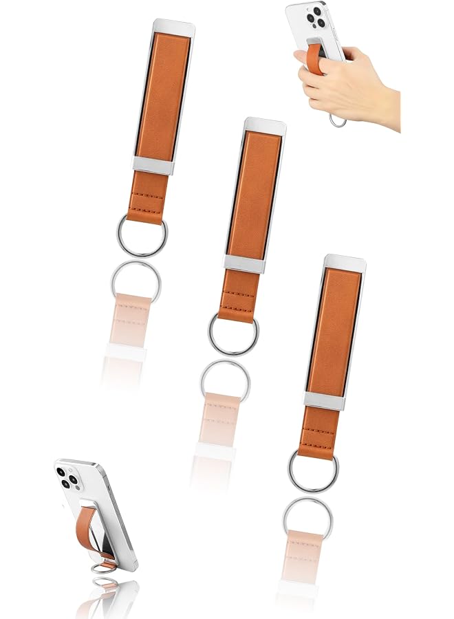 S-TOP Enhance Your Grip, Style, and Convenience with Telescopic Phone Strap Stand - Universal Finger Kickstand for Most Smartphones (3PCS,Brown) - Image 1