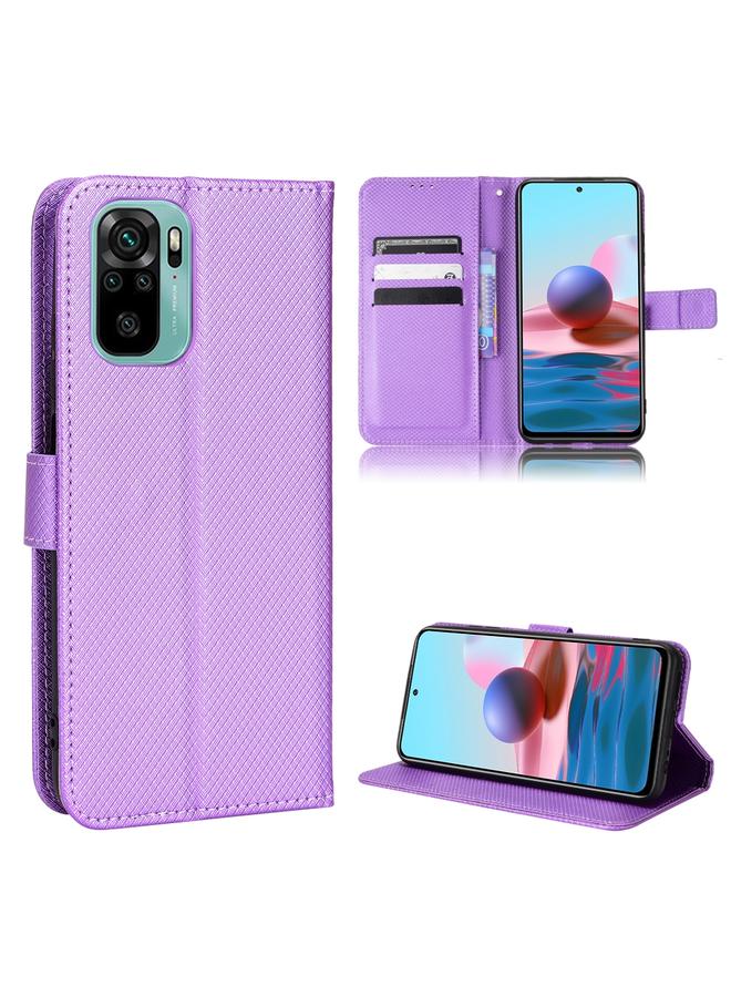Case For Xiaomi Redmi Note 10 4G / Note 10S Diamond Texture Leather Phone Case