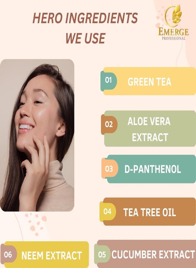 Emerge Professional Green Tea Foaming Face Wash For Gentle Cleanser for Oily & Acne-Prone Skin - Purifies Pores, Controls Oil & Refreshes Skin,150 ML - Image 3