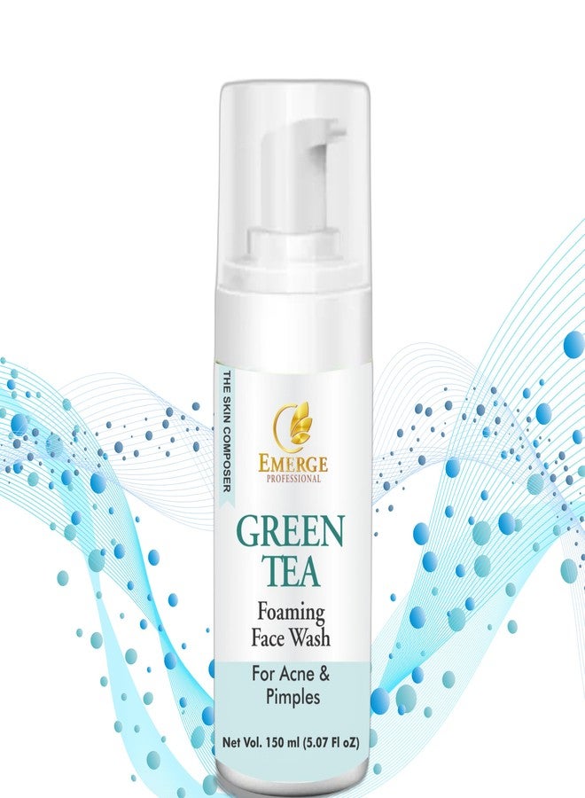 Emerge Professional Green Tea Foaming Face Wash For Gentle Cleanser for Oily & Acne-Prone Skin - Purifies Pores, Controls Oil & Refreshes Skin,150 ML - Image 1