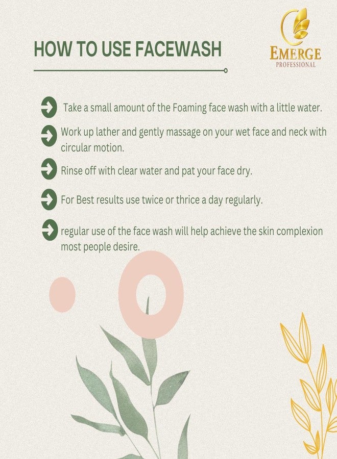 Emerge Professional Green Tea Foaming Face Wash For Gentle Cleanser for Oily & Acne-Prone Skin - Purifies Pores, Controls Oil & Refreshes Skin,150 ML - Image 5