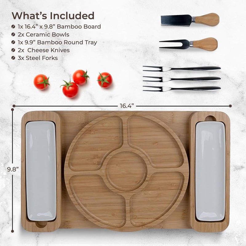 Bambüsi Bambsi Charcuterie Board Gift Set  Cheese Board  Serving Tray  Bamboo Charcuterie Boards  Gifts for Women  Housewarming Gifts for New Home Mothers Day and Wedding Gifts for Couples 2025 - Image 3