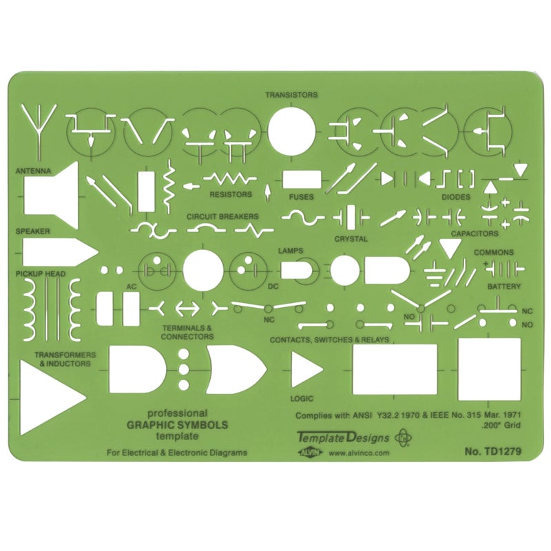 ALVIN TD1279, Electric/Electronic Template, Design Tool for Students and Professionals Size: 5" x 7" x .03" - Image 5