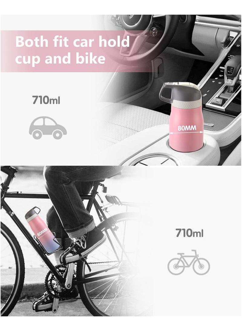 FjBottle FEIJIAN 316 Stainless Steel Water Bottle with Straw - Vacuum Insulated Metal Water Bottle - 710ml - Standard Mouth Flask - BPA Free - Leakproof Reusable Thermos Flask for Work, Gym, Travel - Image 3