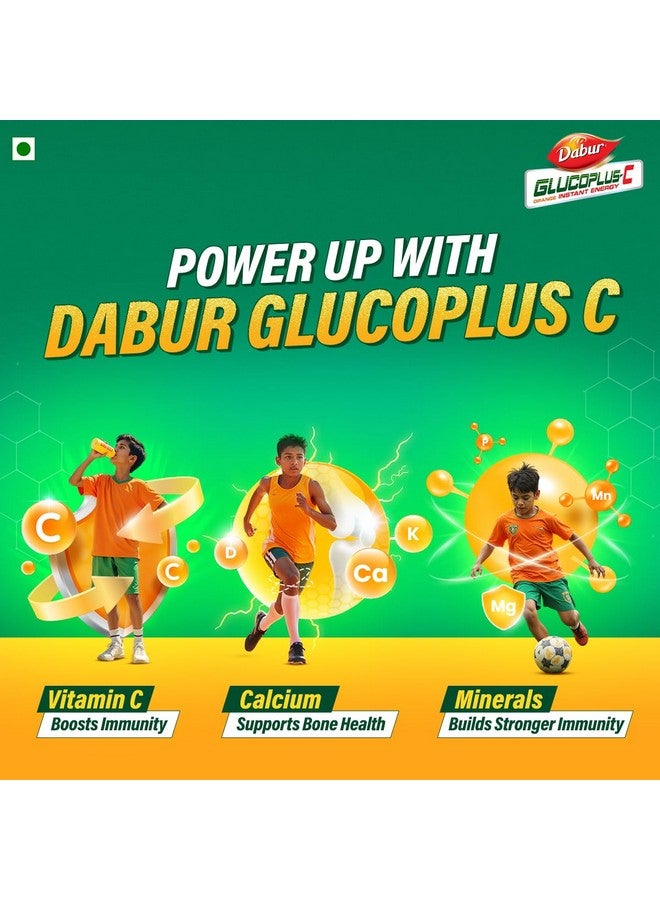 Dabur دابور غلوكوبلس-سي مسحوق طاقة فوري (بنكهة البرتقال) - 1 كجم (زجاجة مجانية) | يعيد شحن الطاقة | 20% غلوكوز أكثر في كل رشفة | فيتامين سي يساعد على تعزيز المناعة | الكالسيوم يدعم صحة العظام - Image 3