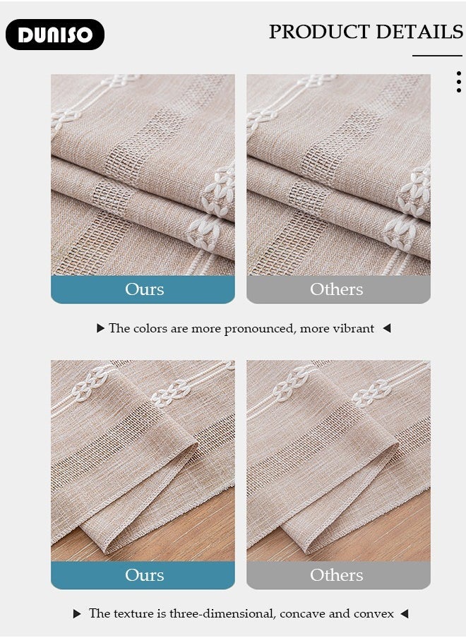 Arabest - Table Runner, White Table Runner Woven with Fringed, 32x200 CM Heat Resistant Table Runner Wipeable Waterproof Dining Table Runner for Kitchen, Coffee Table, Home Decor - Image 1
