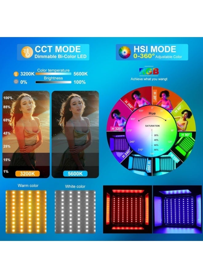 GVM Great Video Maker GVM 800D RGB-3L Kit Bundle – 3x 80W Bi-Color & RGB LED Video Lights, Dimmable, 3200K–5600K with Stands for Studio & On-Location - Image 3