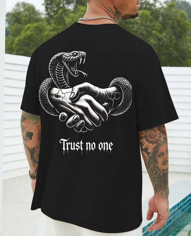 DIVIS Oversized Black Graphic T-Shirt for Men - Image 1