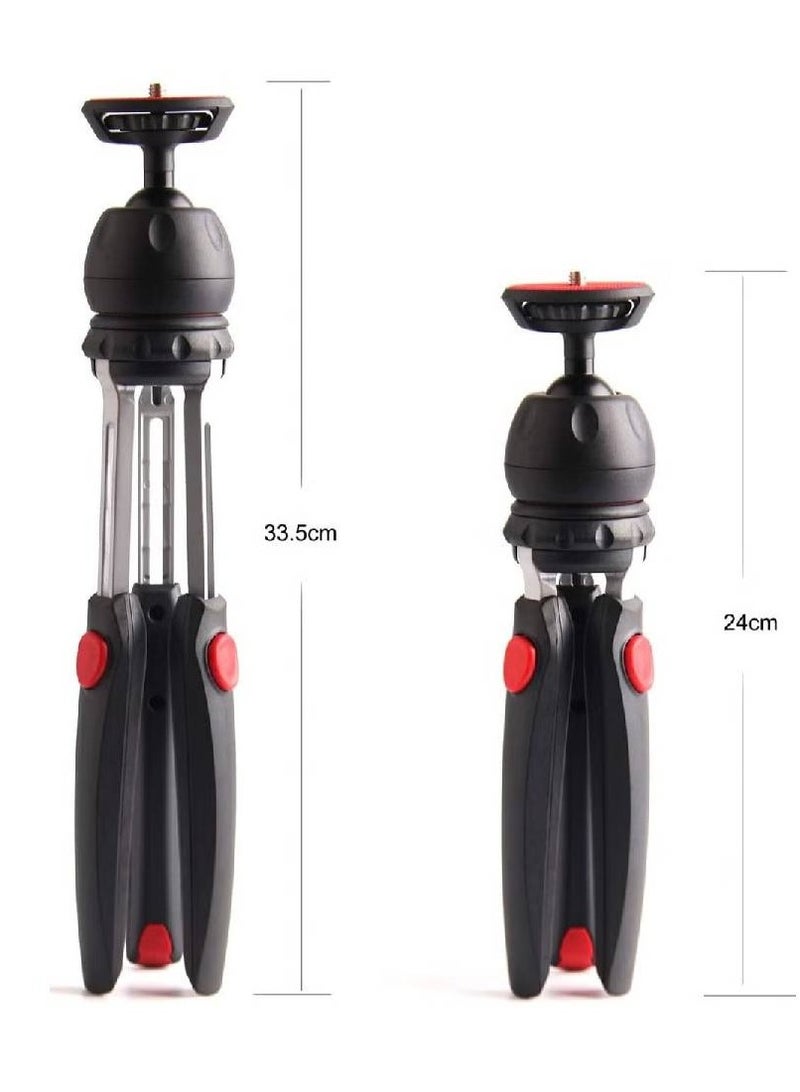 MT35 Mini Tripod Compact Desk Tripod for Camera Lightweight Table Top Stand 2-section Black