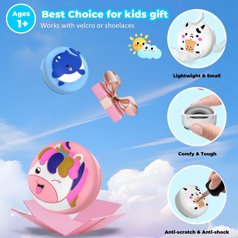 BIQIRE [4-Pack] for AirTag (Gen 1 & 2) Shoes Holder, Waterproof AirTag Holder Kids Hidden Silicone Cartoon Cute Airtag Case for Children's Shoelaces & Straps (Green/White/Blue/Pink) - Image 4