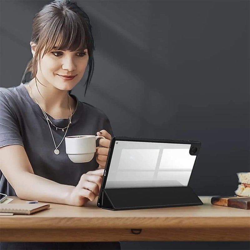 SYOSI Comptible For Samsung Galaxy Tab A8 Case, Hybrid Slim Case For 10.5 Inch 2022 Model Sm-X200, X205, X207 , Shockproof Cover With Clear Transparent Back Shell, Auto Wake Sleep Black - Image 2