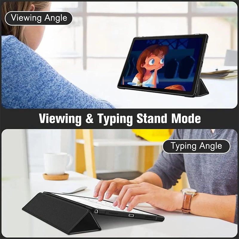 SYOSI Comptible For Samsung Galaxy Tab A8 Case, Hybrid Slim Case For 10.5 Inch 2022 Model Sm-X200, X205, X207 , Shockproof Cover With Clear Transparent Back Shell, Auto Wake Sleep Black - Image 4