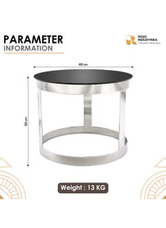 Stainless Steel Side Table with Glass Top  50x65x65cm - pzsku/ZF520EF9EB456DA158E3EZ/45/_/1740563903/c9ca35e8-a733-4e12-888f-9b27bdc39aeb